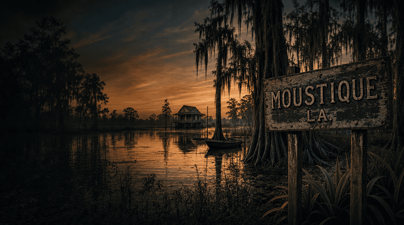 Cypress swamp landscape in Moustique, Louisiana