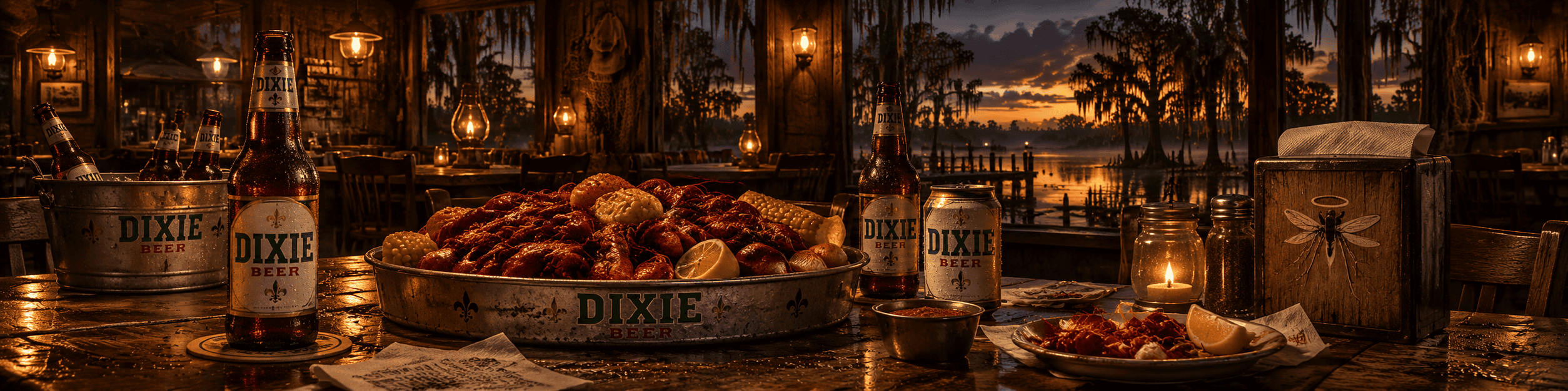 Cajun Crawfish Boil at Dusk