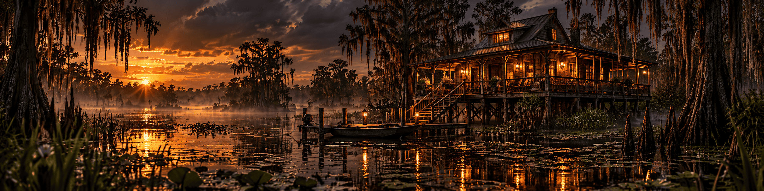 Stay Cypress Bayou at Sunset